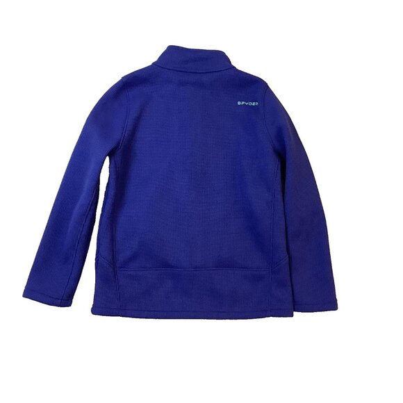 Spyder Waffle Knit Mock Neck Full Zip Jacket Purple Size XL 18 Youth - Picture 3 of 8